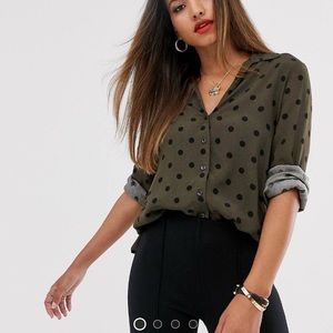 Mango dot printed shirt